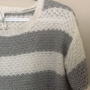 White and grey soft sweater